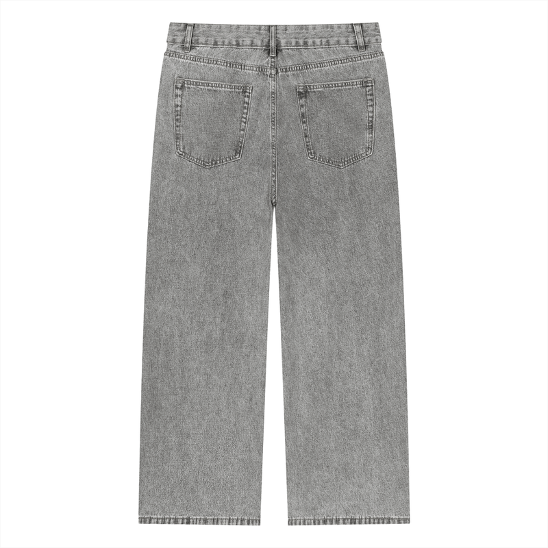 HK Unisex Vintage Wash Straight Leg Jeans