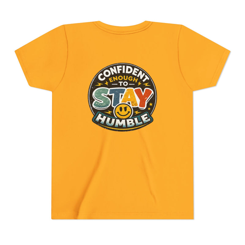 Youth Tee — "Confident Enough to Stay Humble" Graphic Shirt