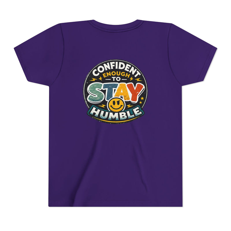 Youth Tee — "Confident Enough to Stay Humble" Graphic Shirt