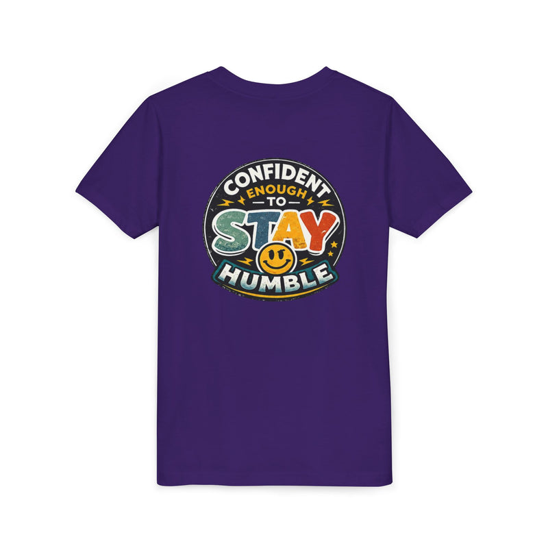 Youth Tee — "Confident Enough to Stay Humble" Graphic Shirt