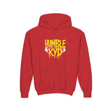 Load image into Gallery viewer, Humble KYD Youth Hoodie — Graffiti-Style Yellow Logo Hoodie for Kids
