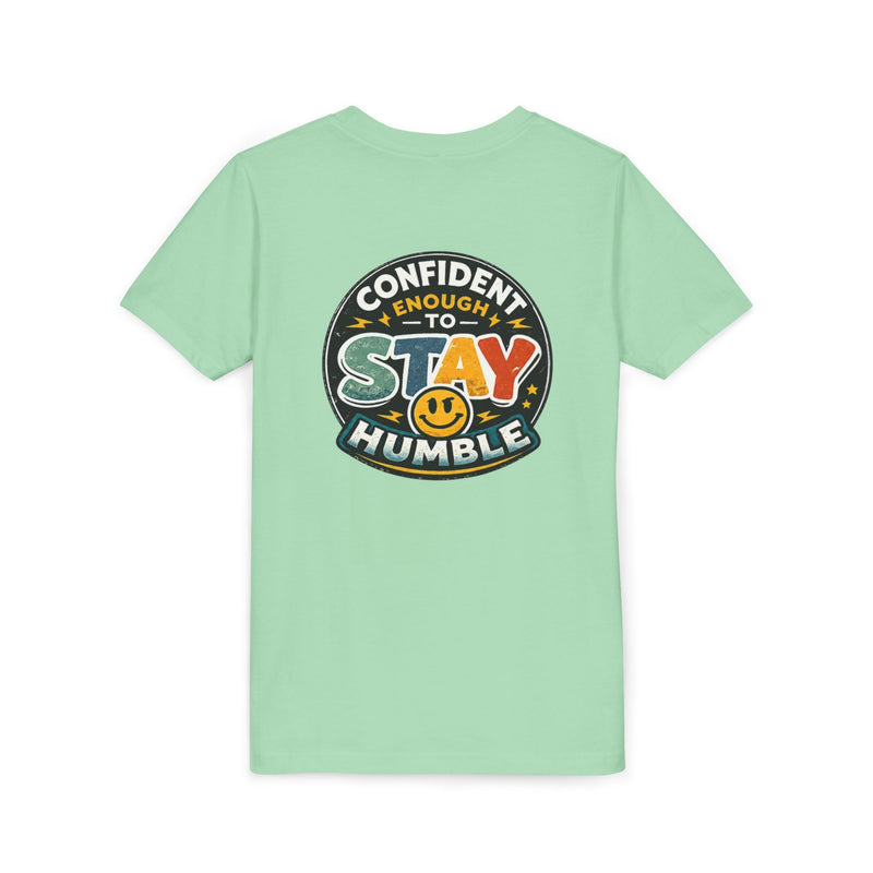 Youth Tee — "Confident Enough to Stay Humble" Graphic Shirt