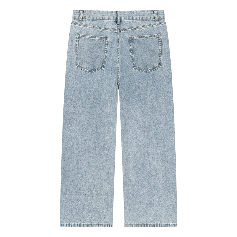 HK Unisex Vintage Wash Straight Leg Jeans
