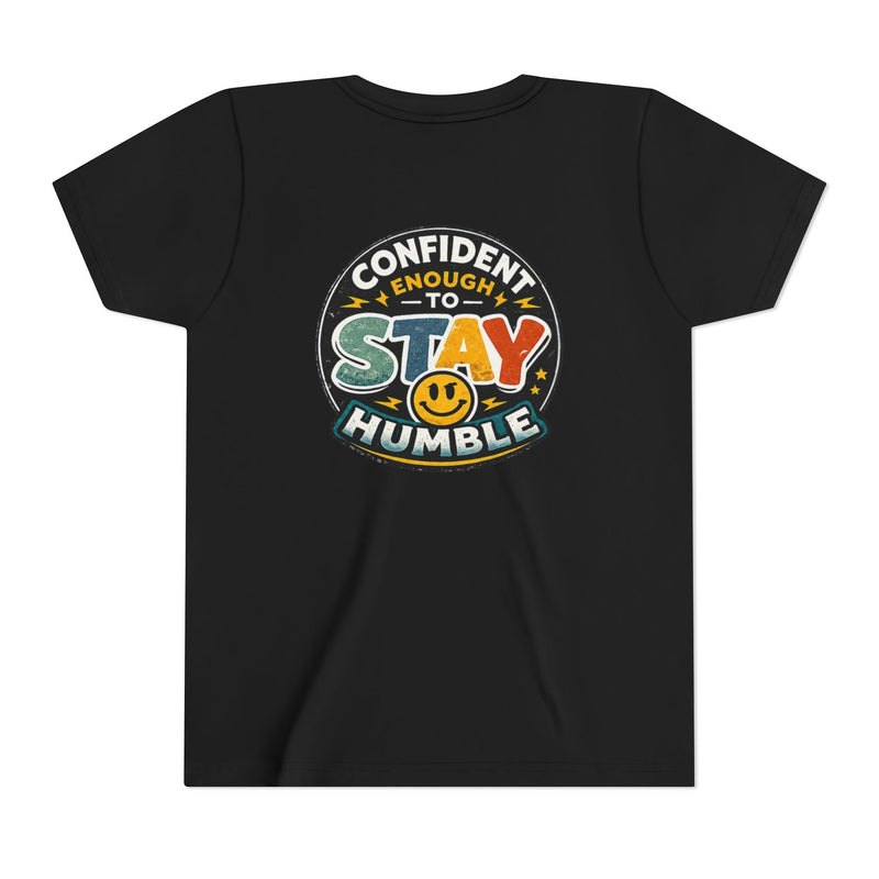 Youth Tee — "Confident Enough to Stay Humble" Graphic Shirt