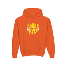 Load image into Gallery viewer, Humble KYD Youth Hoodie — Graffiti-Style Yellow Logo Hoodie for Kids
