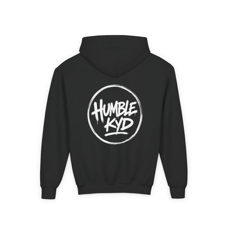 Humble Kyd Youth Hoodie — Black Logo Pullover for Kids
