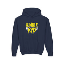 Load image into Gallery viewer, Humble KYD Youth Hoodie — Graffiti-Style Yellow Logo Hoodie for Kids
