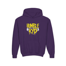 Load image into Gallery viewer, Humble KYD Youth Hoodie — Graffiti-Style Yellow Logo Hoodie for Kids
