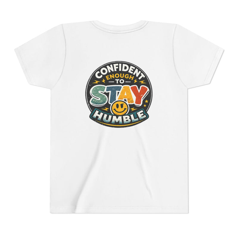 Youth Tee — "Confident Enough to Stay Humble" Graphic Shirt
